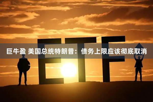 巨牛盈 美国总统特朗普：债务上限应该彻底取消