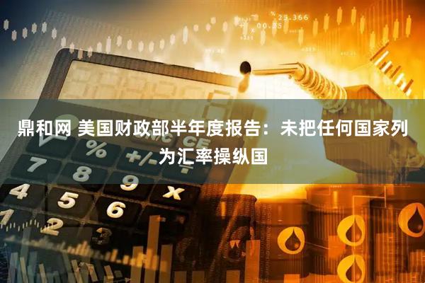 鼎和网 美国财政部半年度报告：未把任何国家列为汇率操纵国
